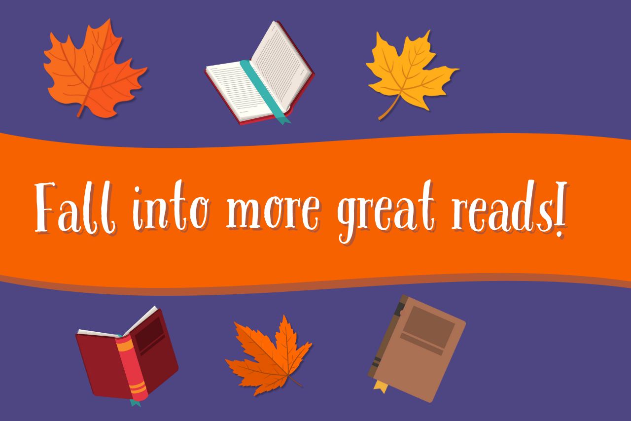 Scattered falling leaves and books.